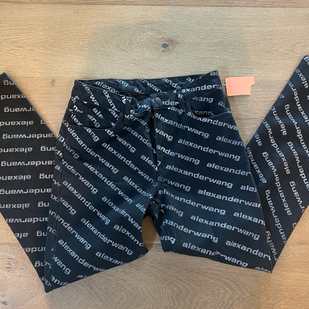 Alexander Wang Logo Print Black pants